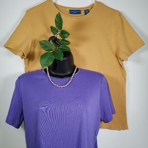 Pair of Solid Dressy T-Shirts, Size S
